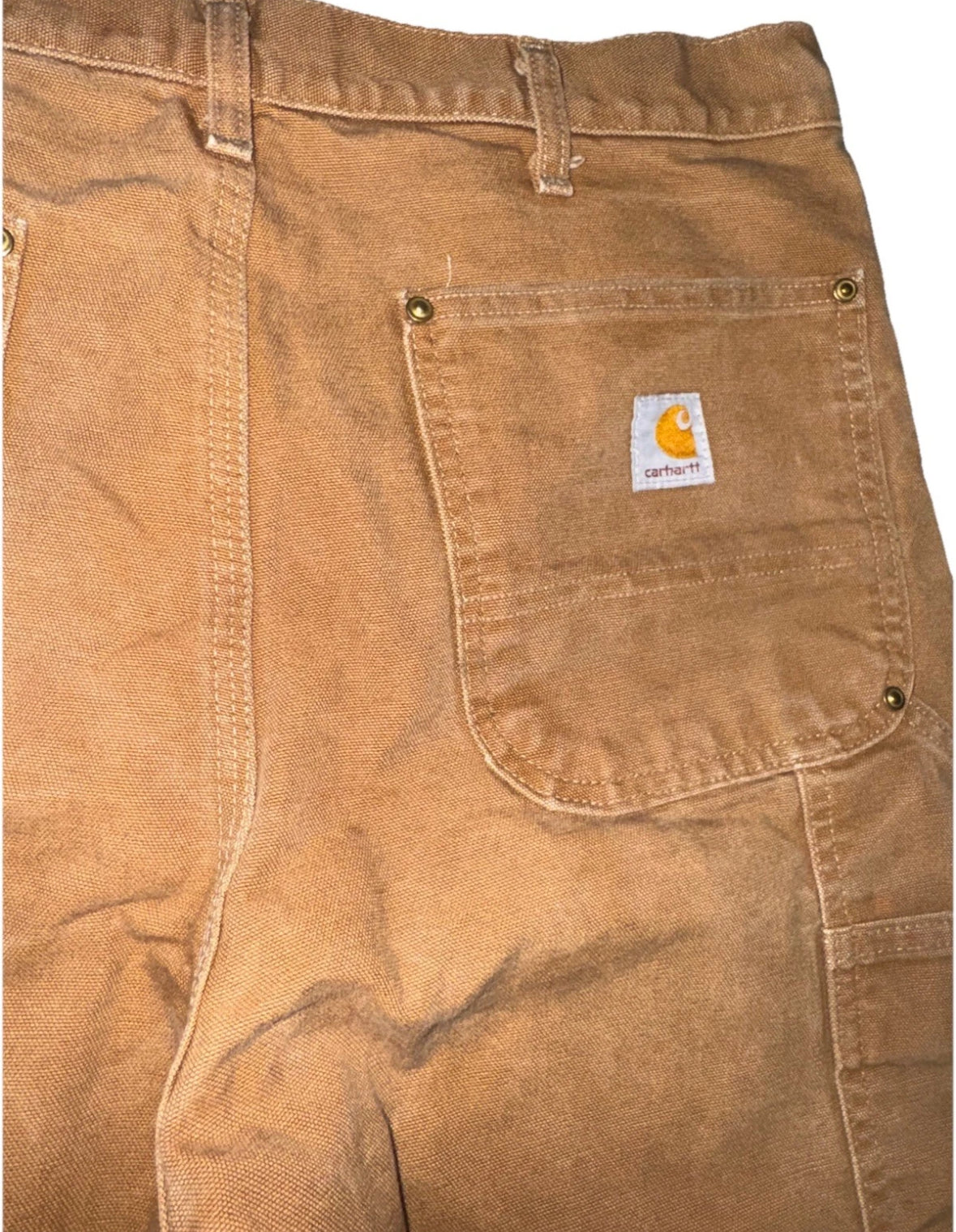 VTG 90s 1998 CARHARTT B01 USA Men's 33 x 34 Brown Duck Double Knee Work Pants