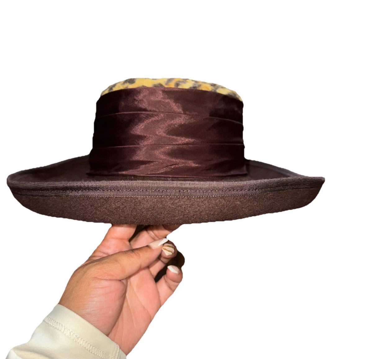 Sonni San Francisco Wool Hat Leopard Print Lancaster USA 80s 90s Y2K