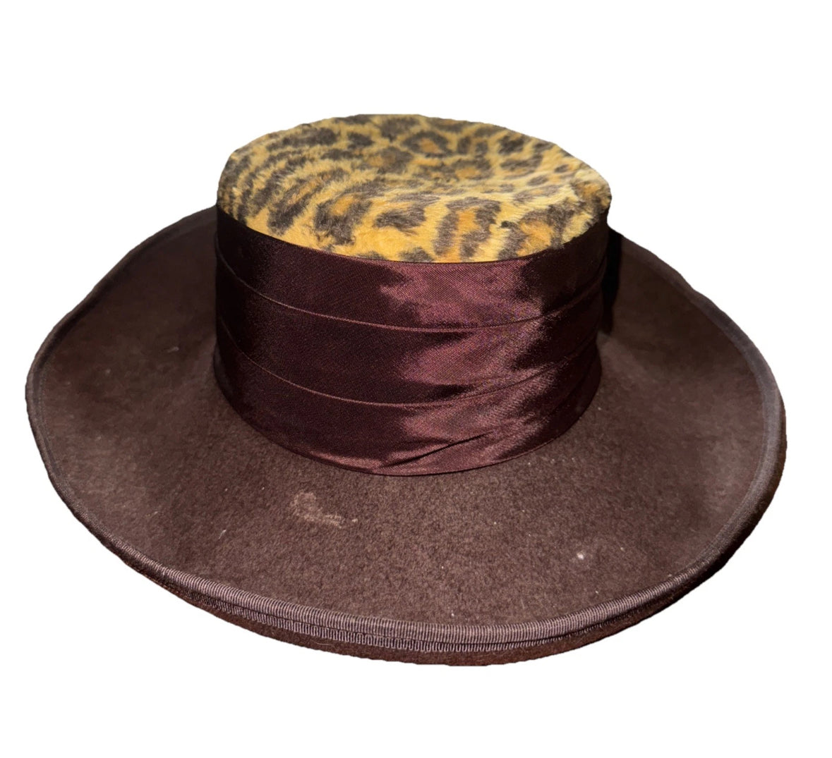 Sonni San Francisco Wool Hat Leopard Print Lancaster USA 80s 90s Y2K