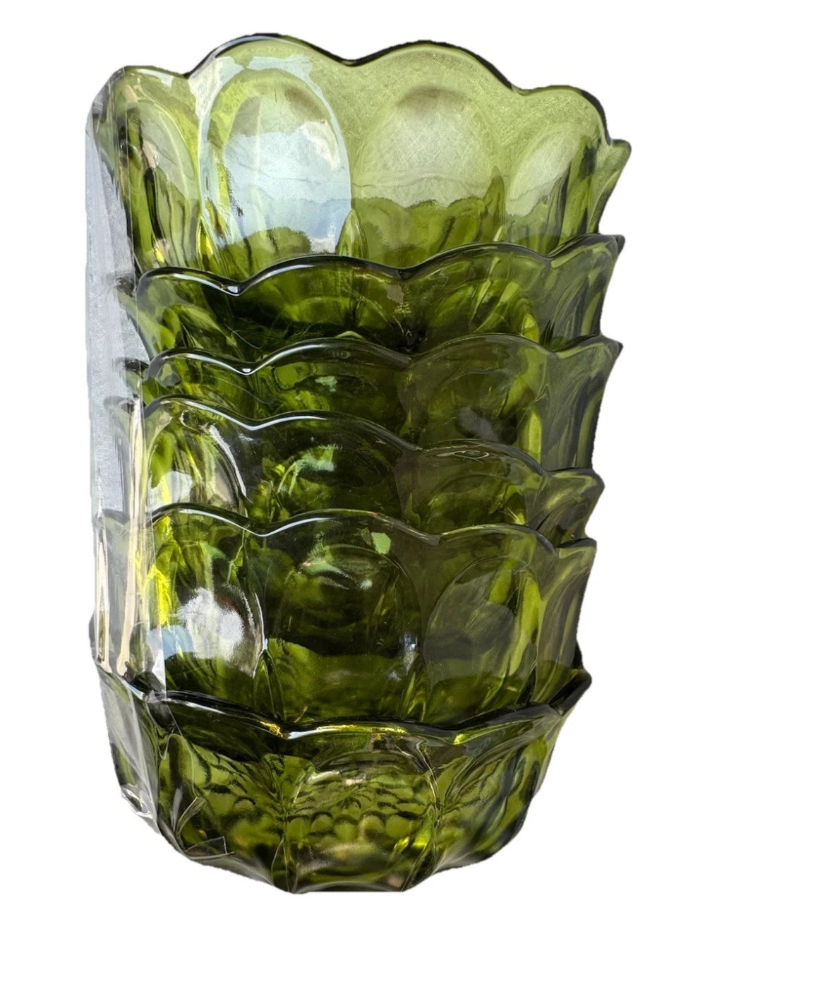 Vintage Anchor Hocking Salad bowl 6 piece set - Fairfield Avocado Green