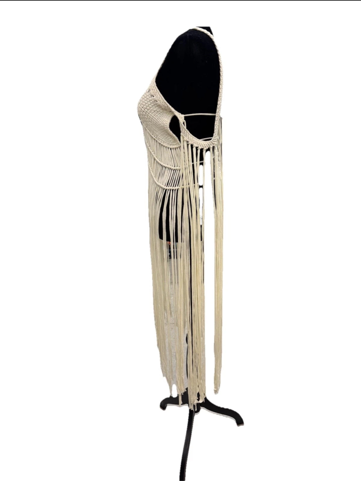 Macrame Beach Cover up dress handmade one of a kind piece fashion statement