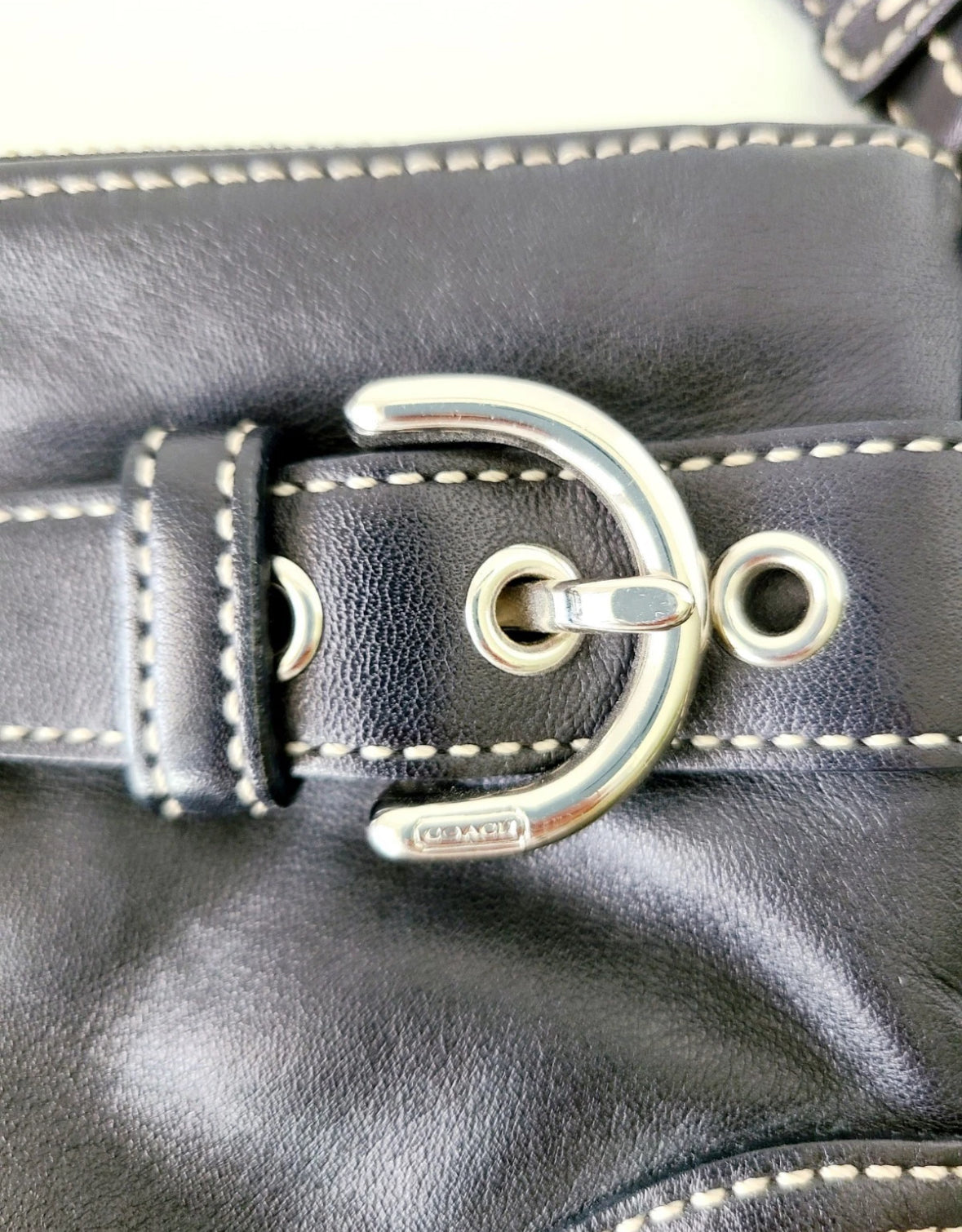 COACH Vintage 3551 Leather Mini Shoulder Bag w/ Strap & Bag Charm RARE Y2K