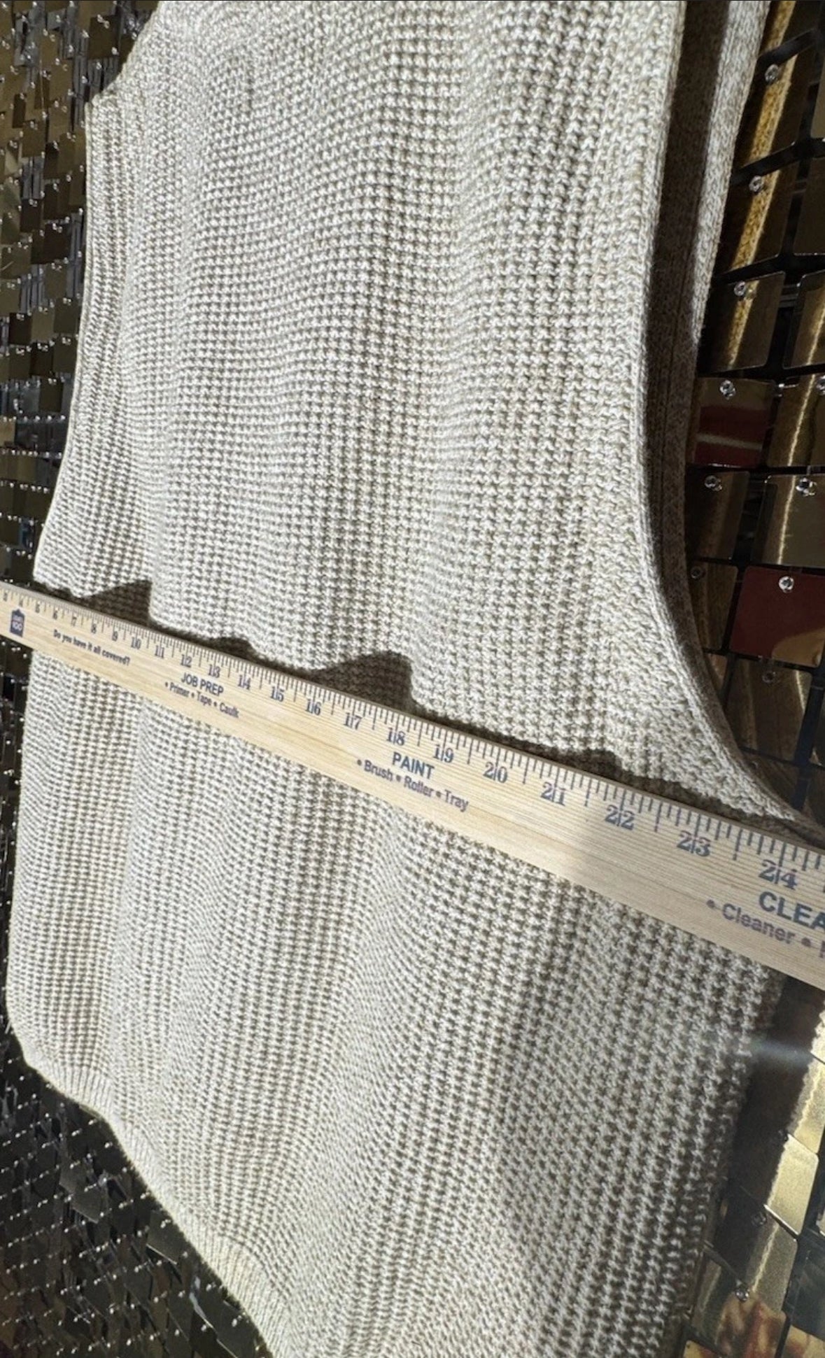 Vtg 90s Eddie Bauer Sweater Vest Cardigan Beige Chunky Knit Made in USA Mens M