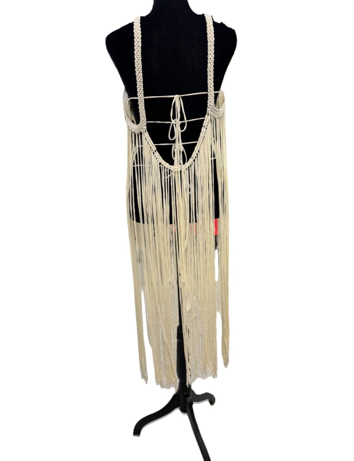 Macrame Beach Cover up dress handmade one of a kind piece fashion statement
