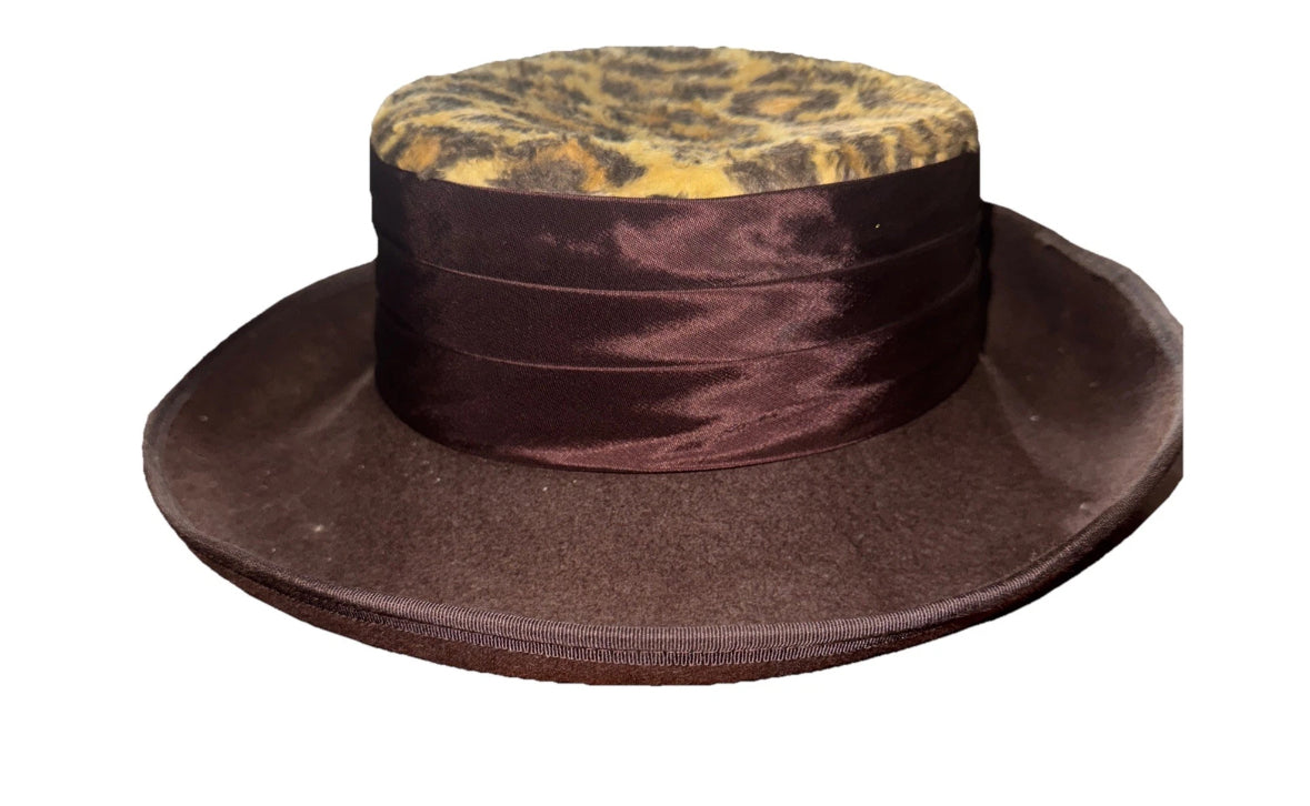 Sonni San Francisco Wool Hat Leopard Print Lancaster USA 80s 90s Y2K