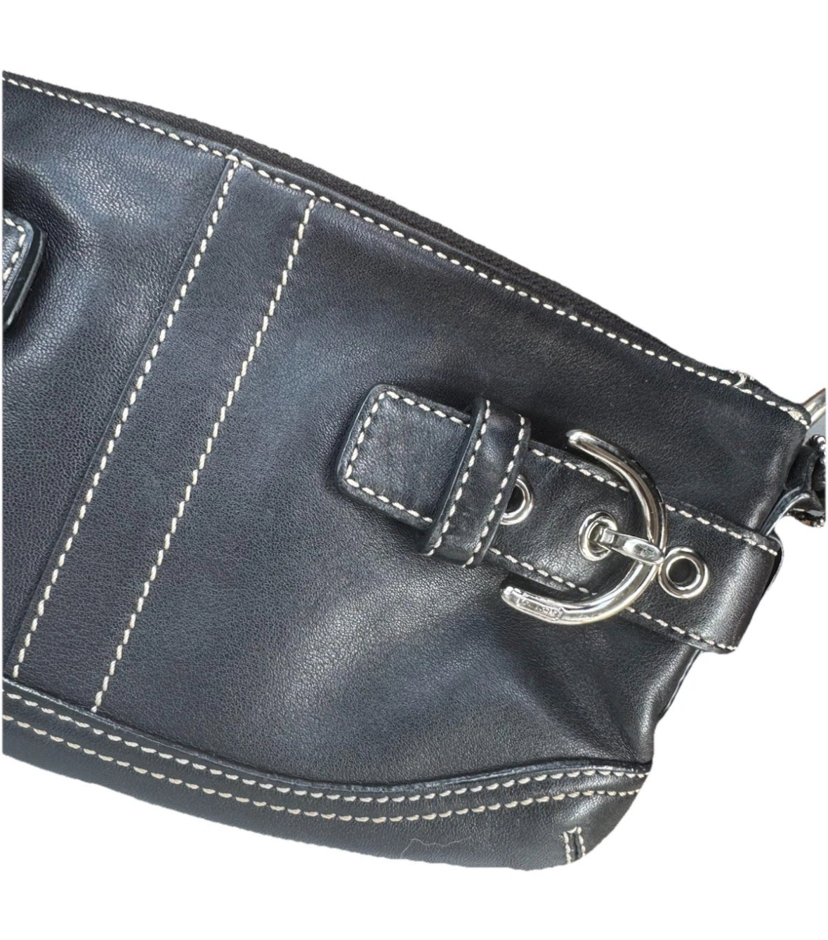 COACH Vintage 3551 Leather Mini Shoulder Bag w/ Strap & Bag Charm RARE Y2K