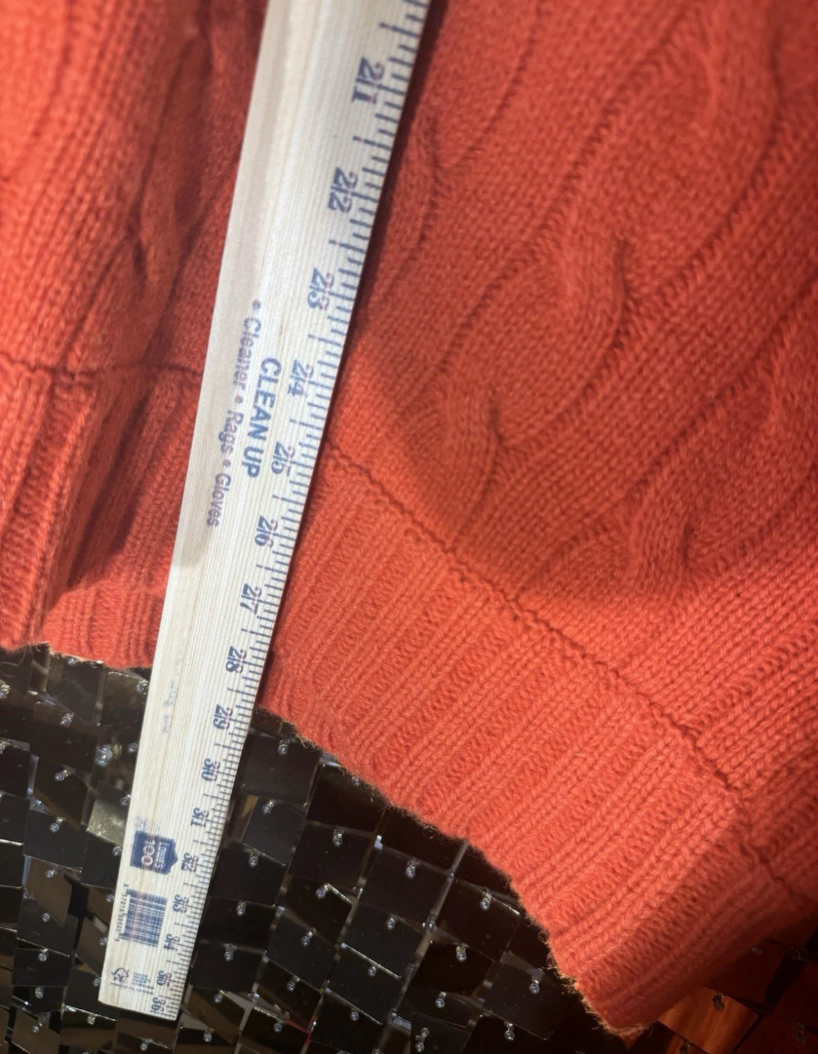 VTG Abercrombie & Fitch Shetland Wool Knit Sweater XL Orange V-Neck Pullover