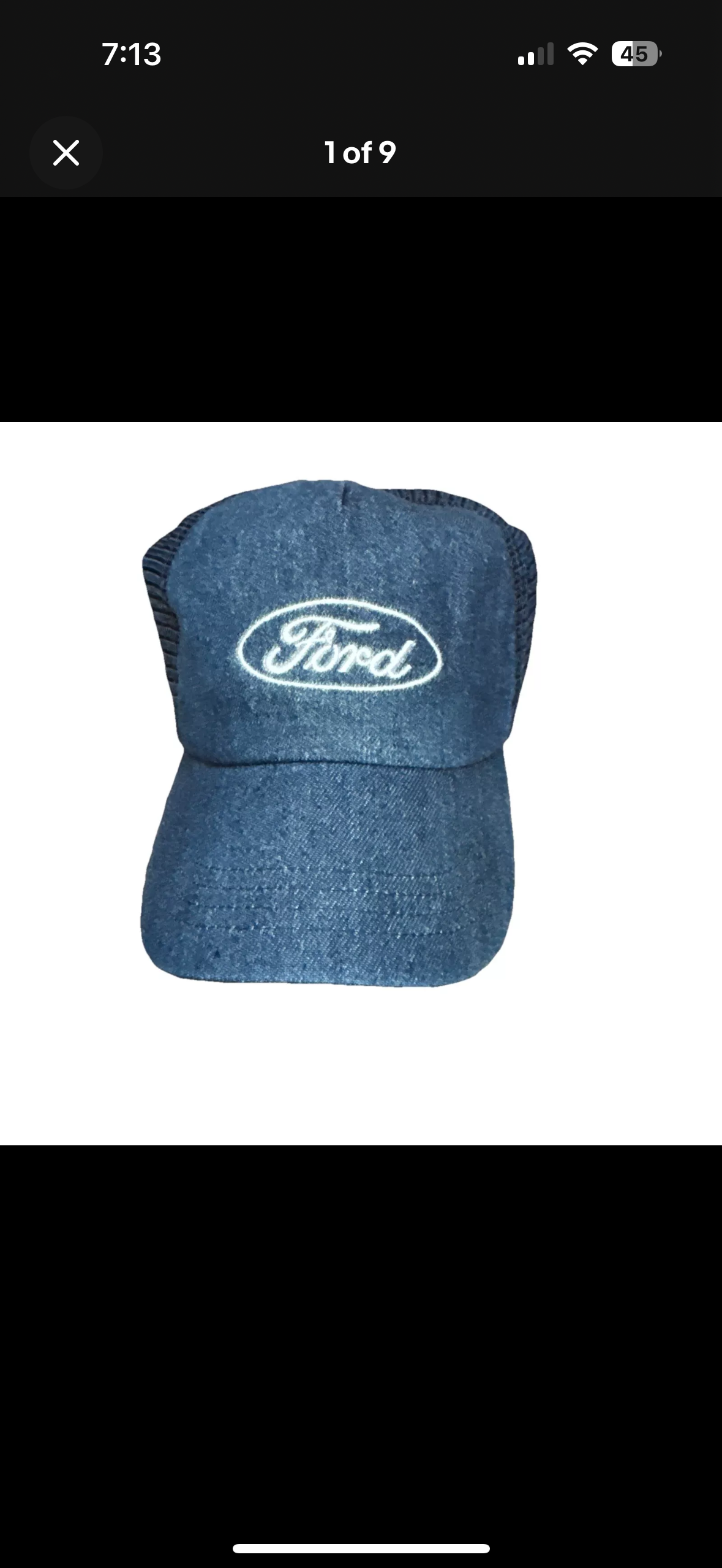 NEW FORD Officially Licensed Denim Trucker Hat Snapback Cap Embroidered NWOT