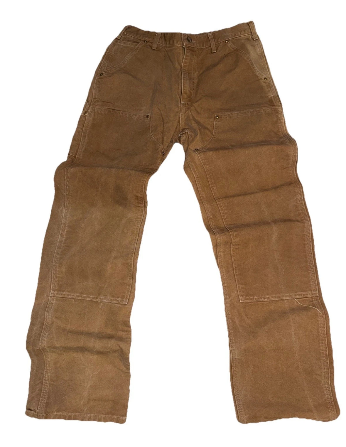 VTG 90s 1998 CARHARTT B01 USA Men's 33 x 34 Brown Duck Double Knee Work Pants