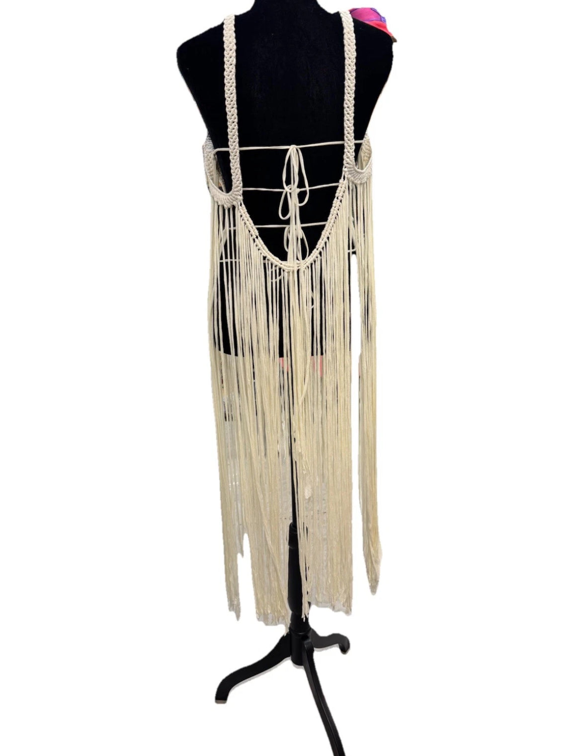 Macrame Beach Cover up dress handmade one of a kind piece fashion statement