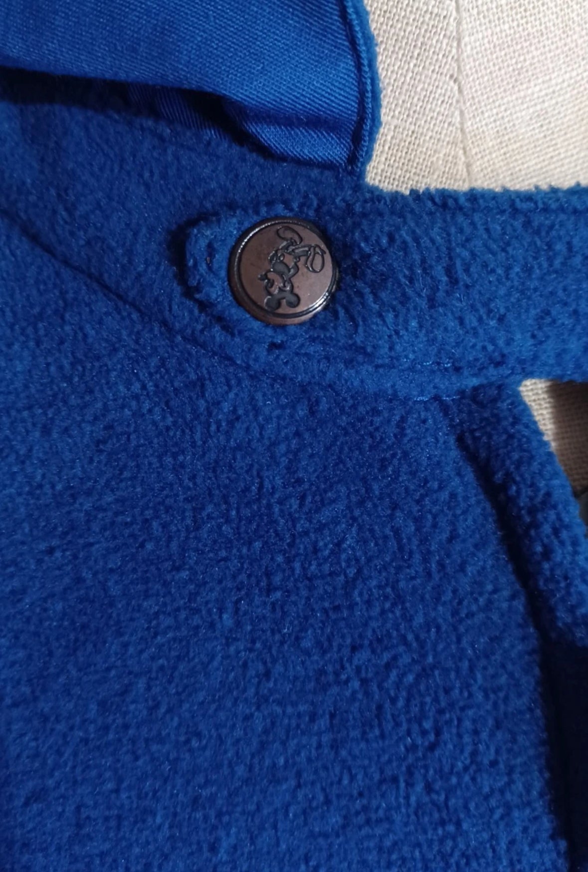Disney Mickey Mouse Vintage Embroidered Blue Pockets Zip SZ L Sold Only In Parks