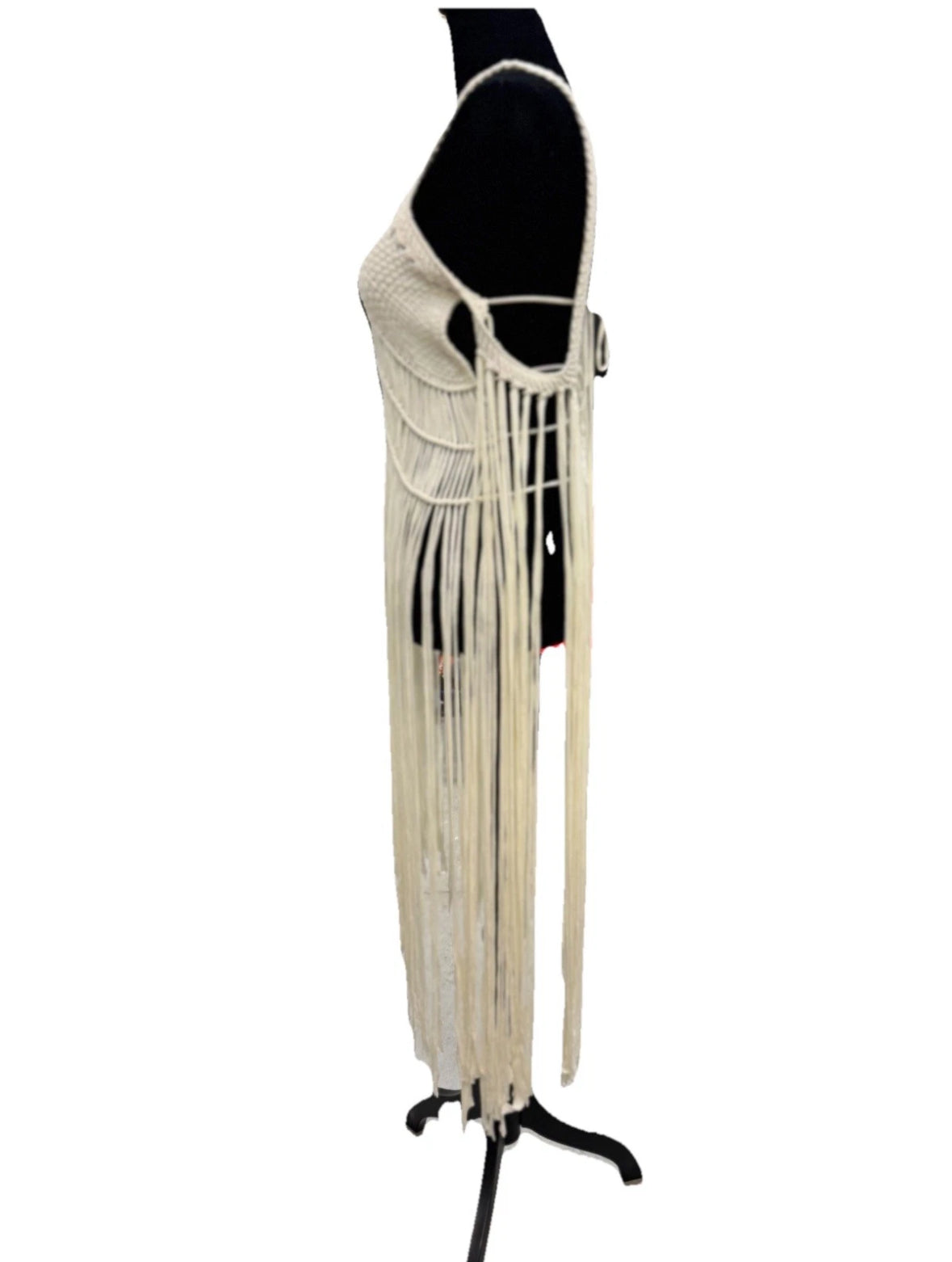 Macrame Beach Cover up dress handmade one of a kind piece fashion statement