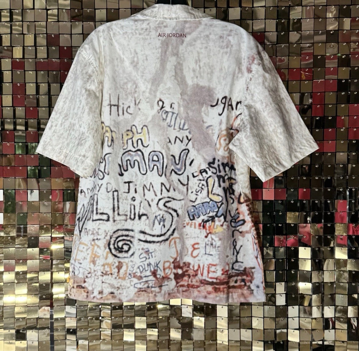 Y2K Iconic rare Air Jordan Camp Shirt Men's HF9347-133 Sail SZ S