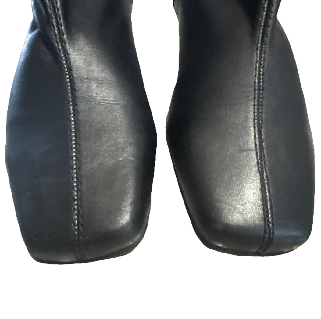 NINE WEST Retro Y2K VINTAGE Leather Mid Calf Booties Boots Bohemian Casual 7W