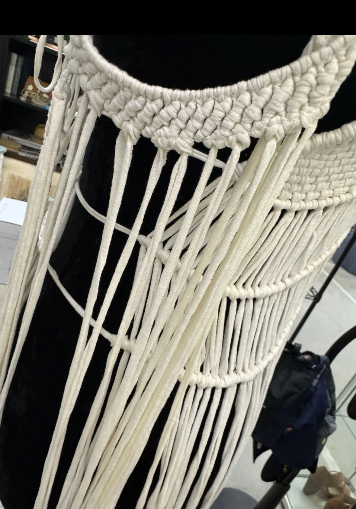Macrame Beach Cover up dress handmade one of a kind piece fashion statement