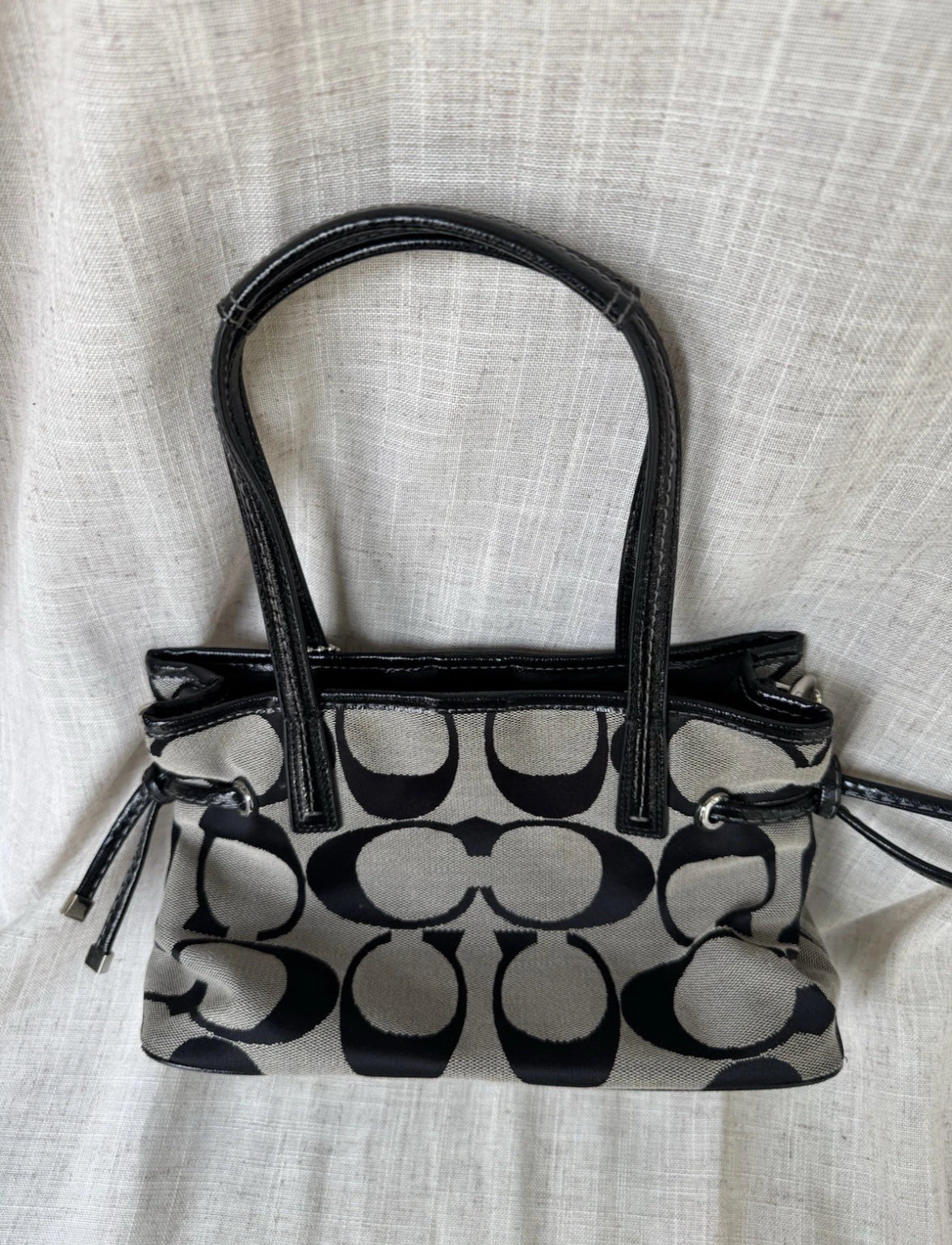 Y2K Rare Coach Signature Jacquard Zip Mini Tote Bag