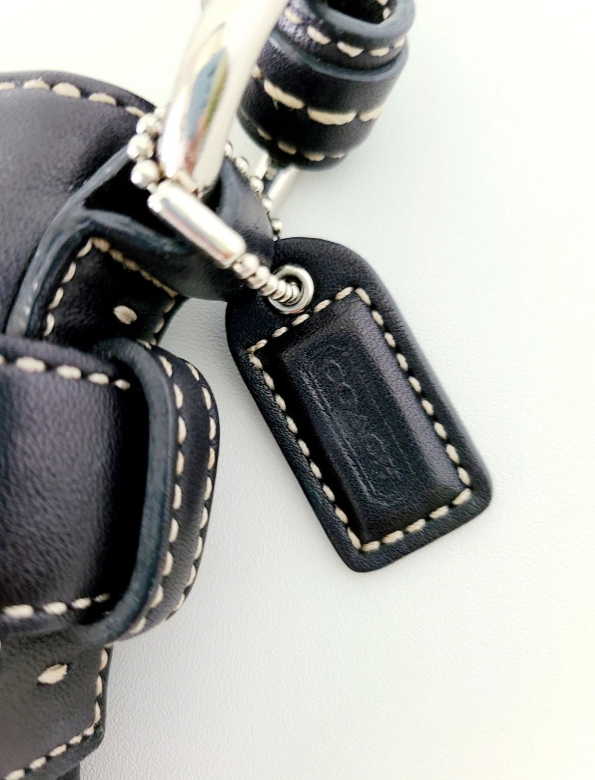 COACH Vintage 3551 Leather Mini Shoulder Bag w/ Strap & Bag Charm RARE Y2K