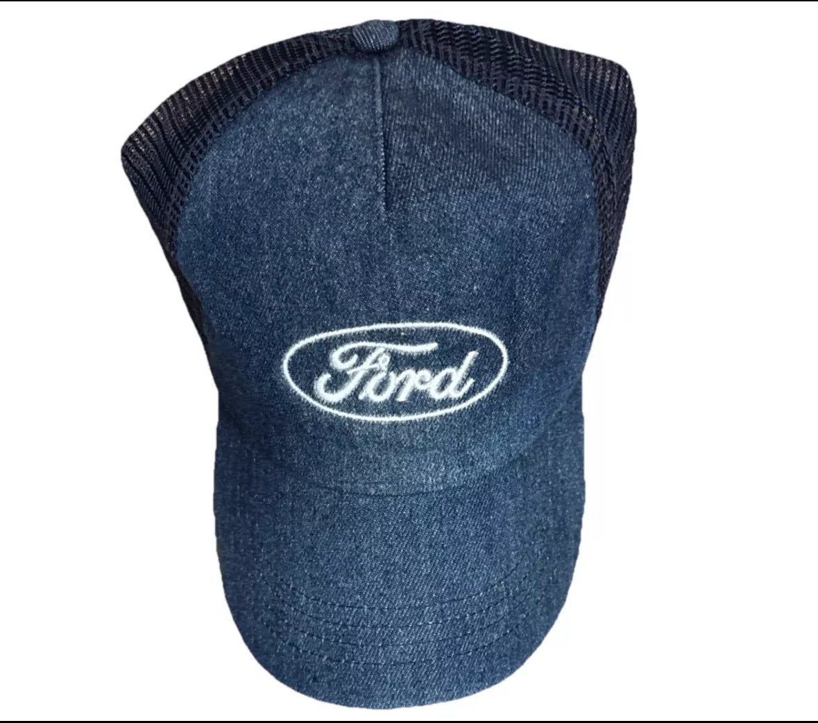 NEW FORD Officially Licensed Denim Trucker Hat Snapback Cap Embroidered NWOT