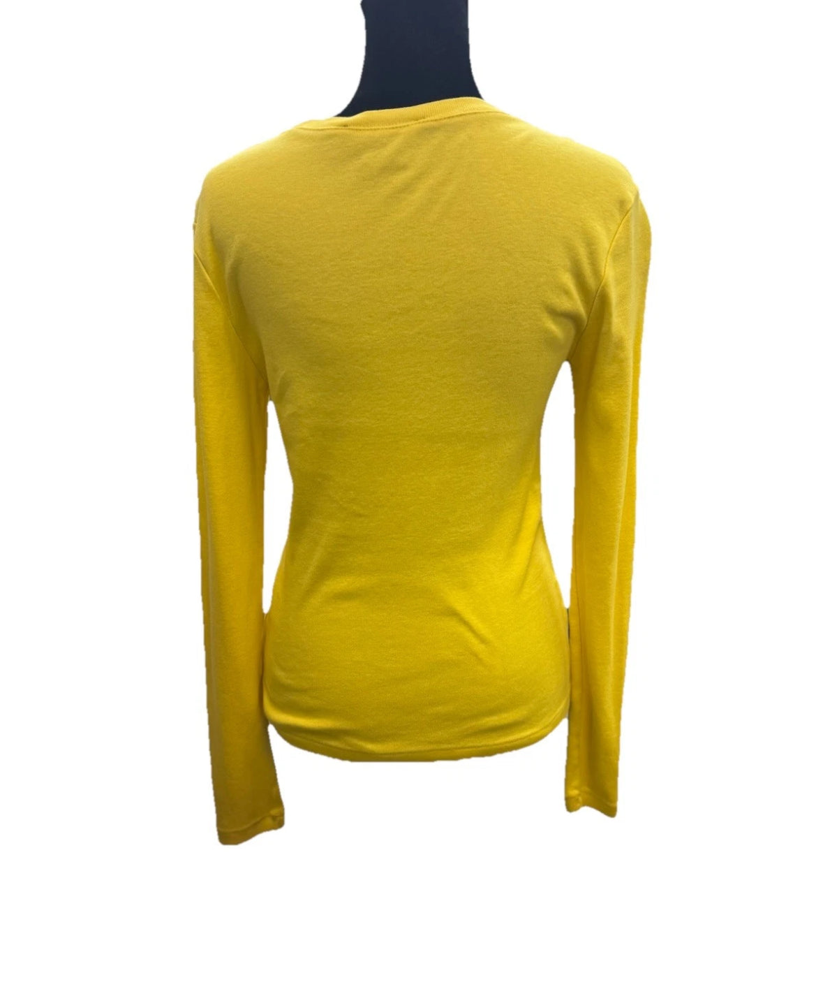 Polo Ralph Lauren Shirt Adult Womens Med Yellow W/Blue Pony Pullover Long Sleeve