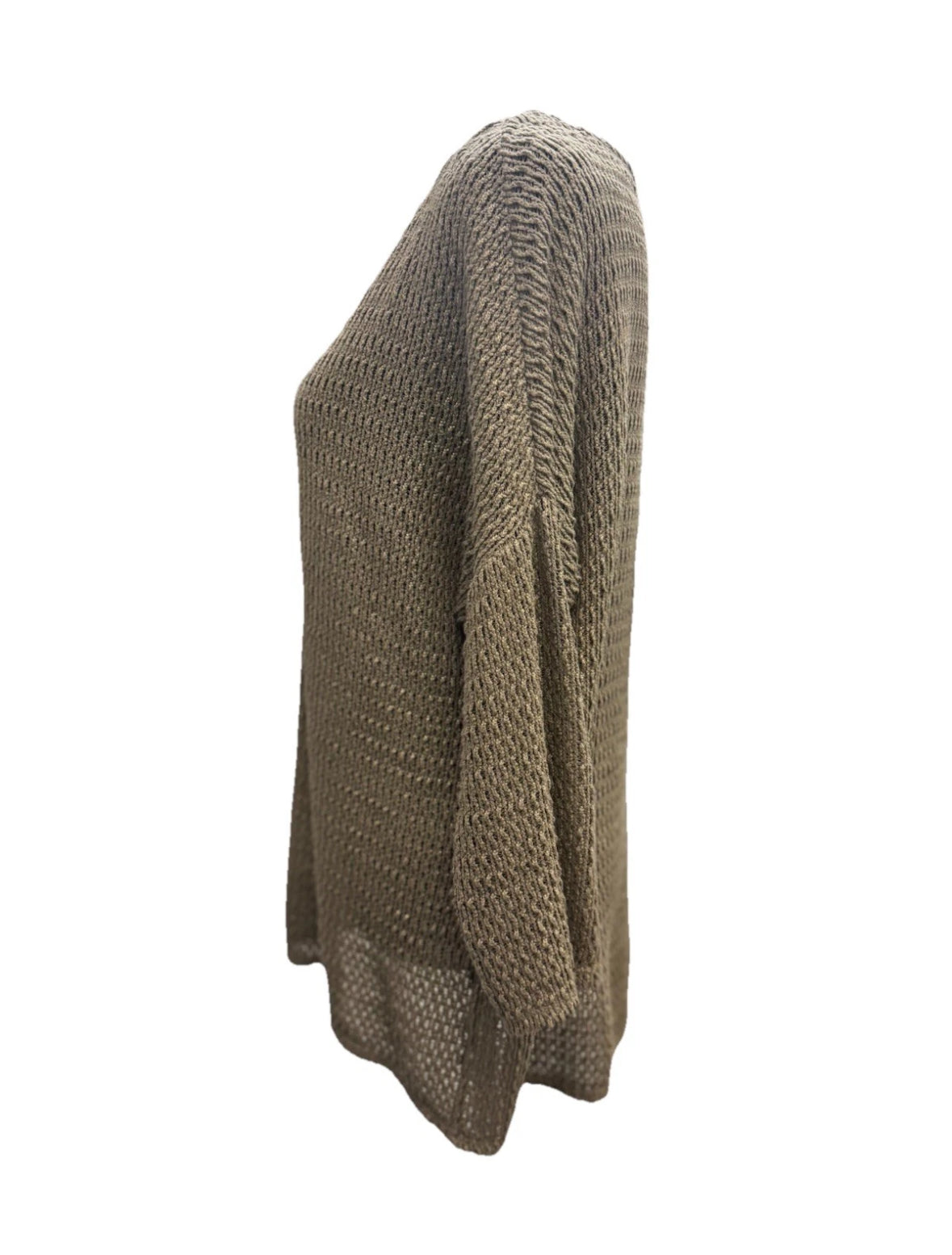 Two By Vince Camuto Women’s Brown Loose Knit Cotton Sweater Large