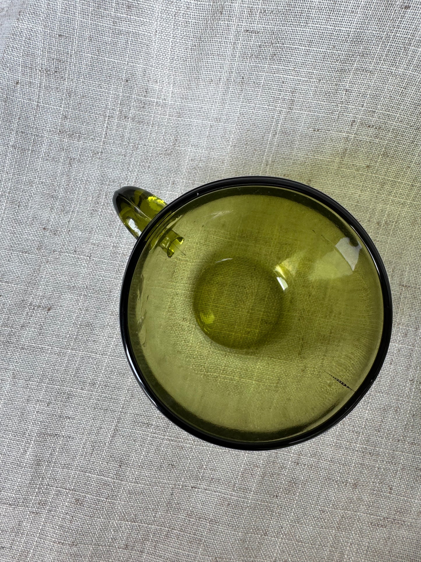 Vintage Green Set of 2 Forest Glassware Indiana Glass Tea Cup Punch Plain 2.5"