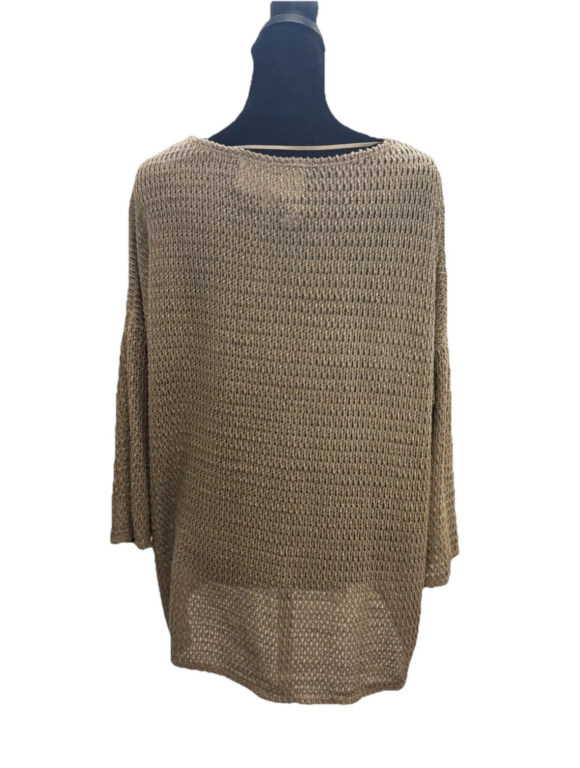 Two By Vince Camuto Women’s Brown Loose Knit Cotton Sweater Large