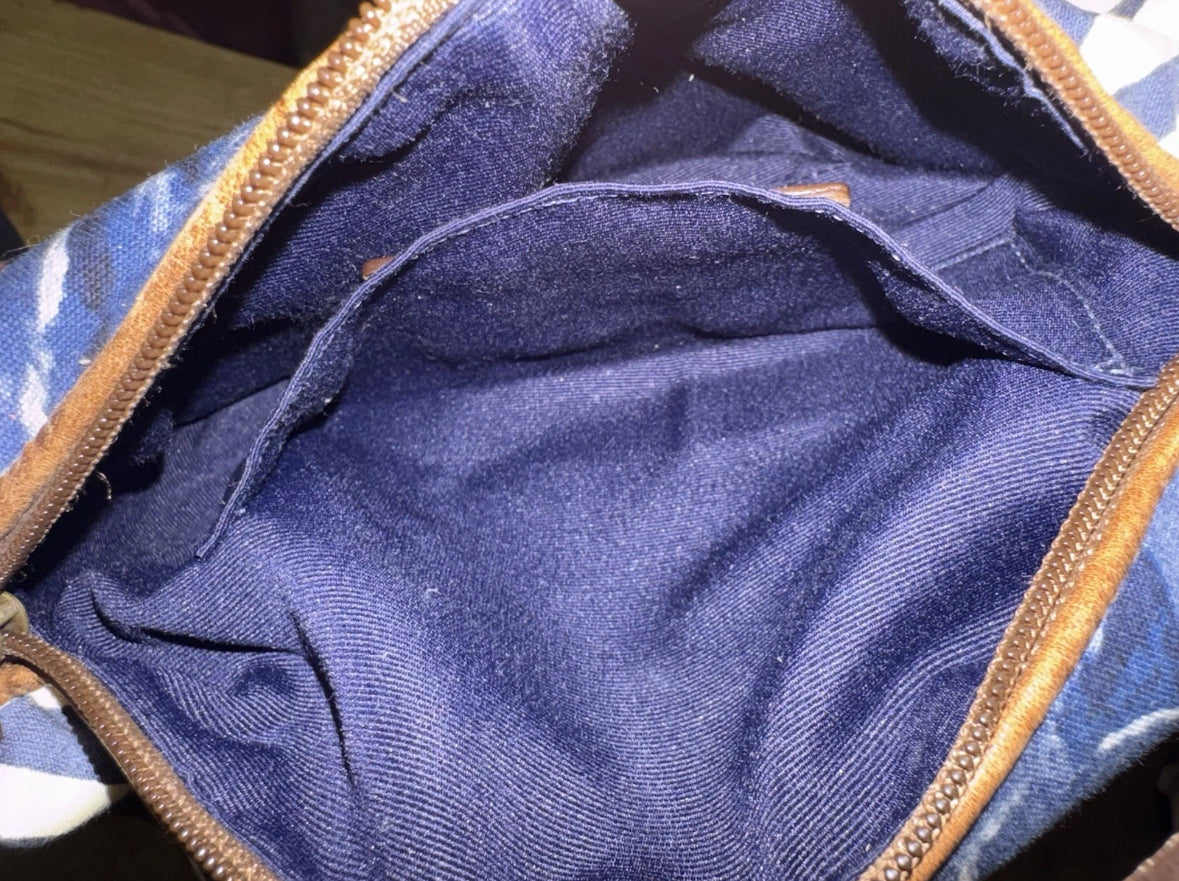 VTG Y2K RARE Coach Patchwork 10813 Denim Mixed Textiles Leather Sm Shoulder Bag