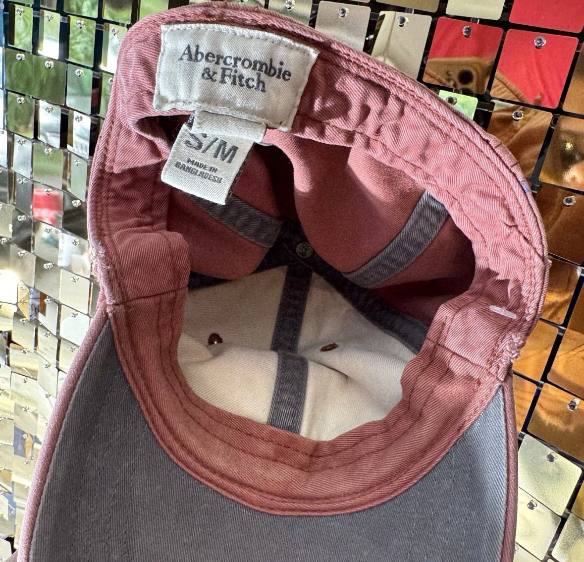 Vintage Y2K Abercrombie & Fitch Hat Fitted Cap Pink Distressed Small/medium