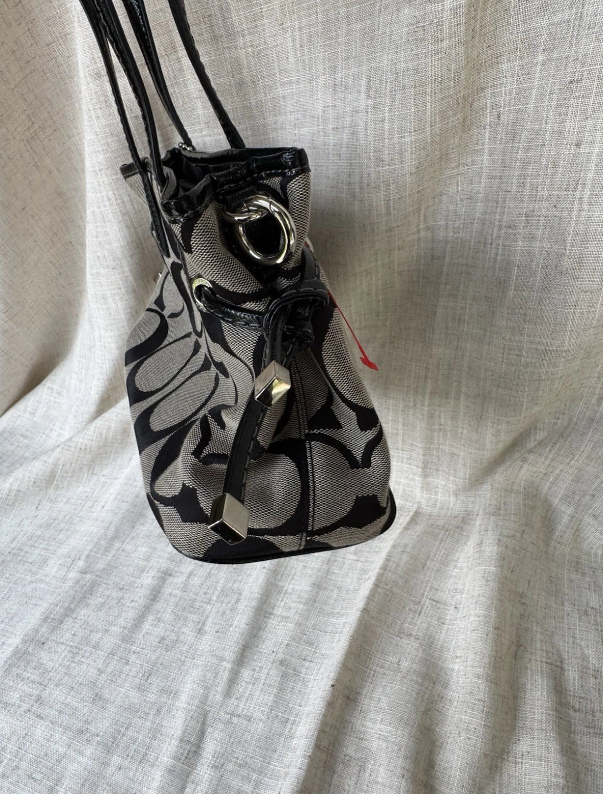Y2K Rare Coach Signature Jacquard Zip Mini Tote Bag