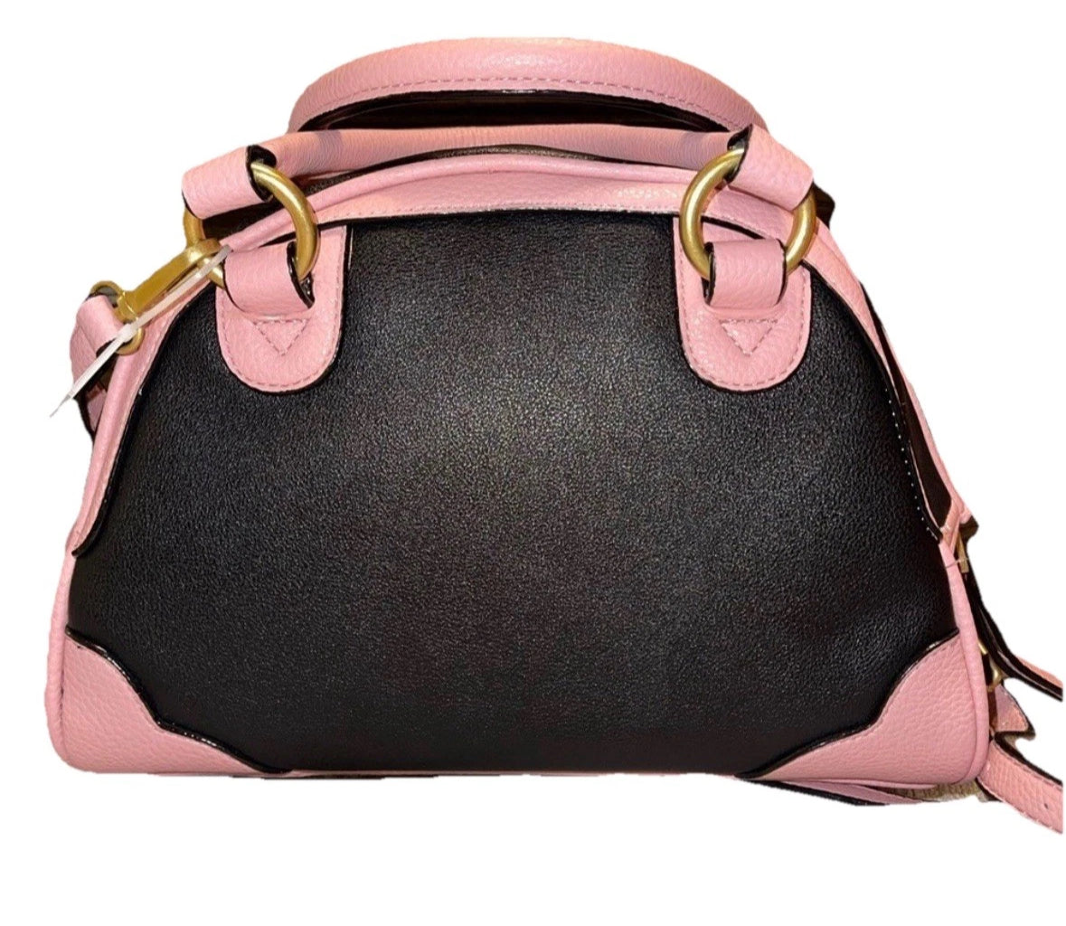 New Viral Juicy Couture Urban Heritage Bowler Bag Faux Leather Liquorice