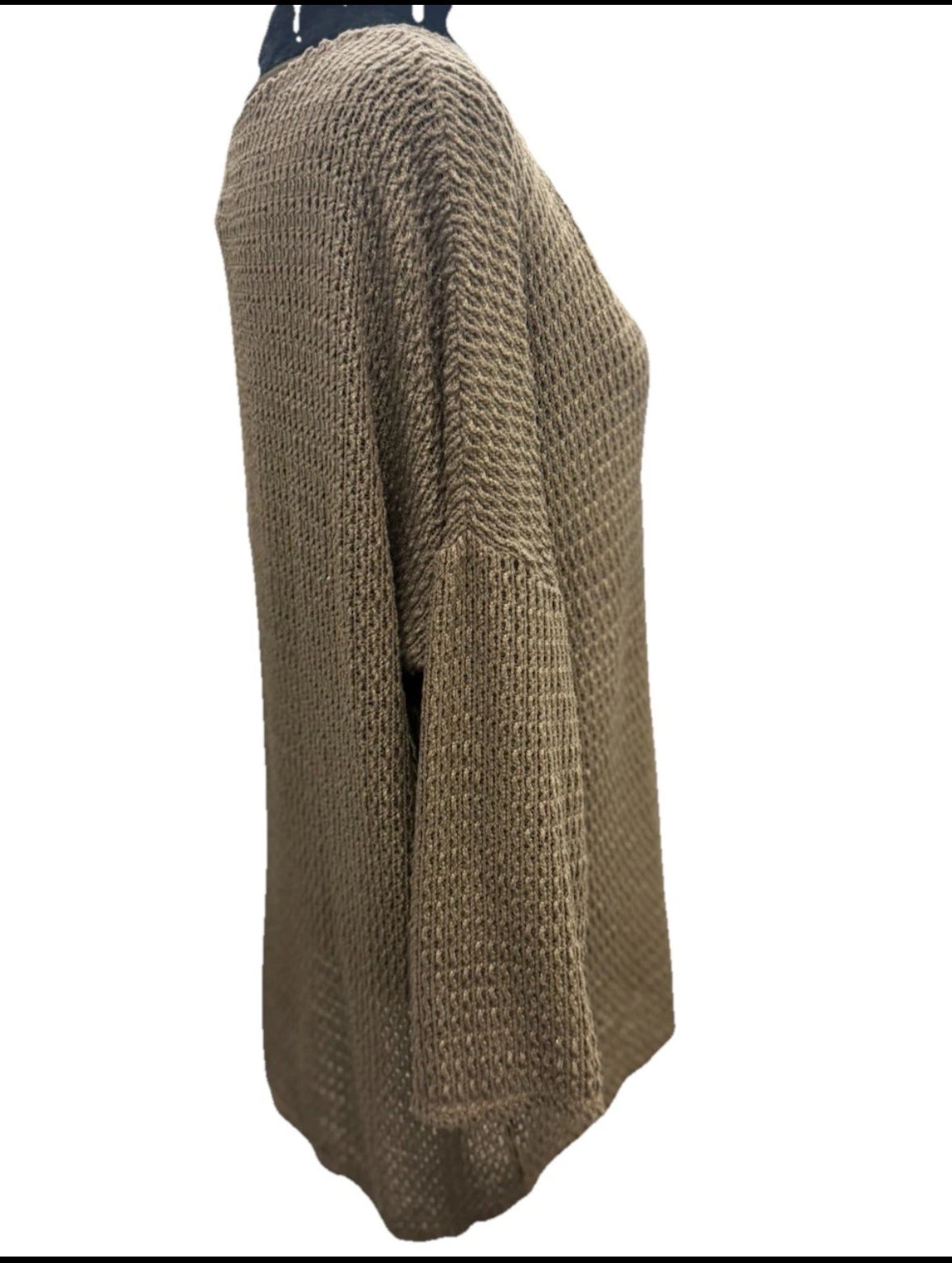 Two By Vince Camuto Women’s Brown Loose Knit Cotton Sweater Large