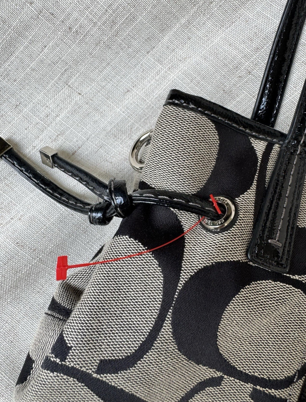 Y2K Rare Coach Signature Jacquard Zip Mini Tote Bag