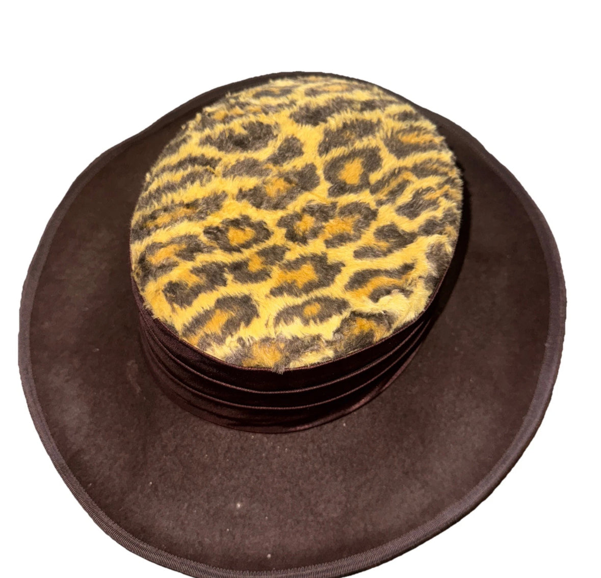 Sonni San Francisco Wool Hat Leopard Print Lancaster USA 80s 90s Y2K