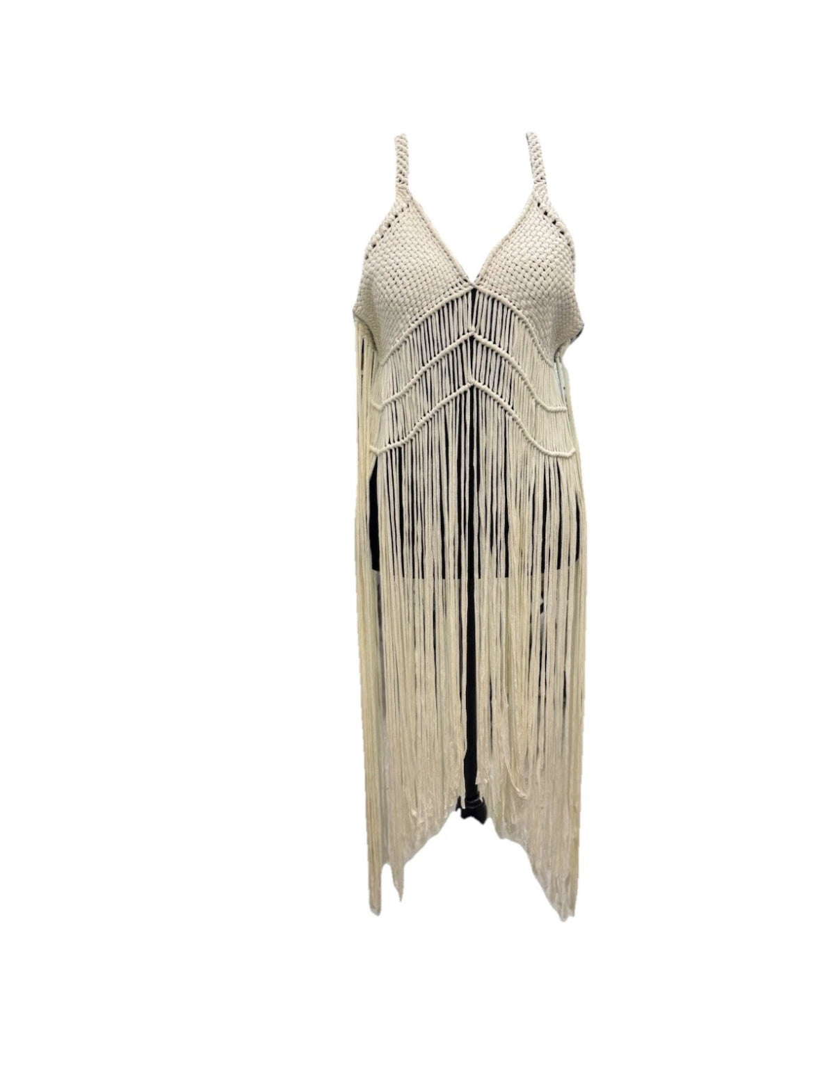 Macrame Beach Cover up dress handmade one of a kind piece fashion statement