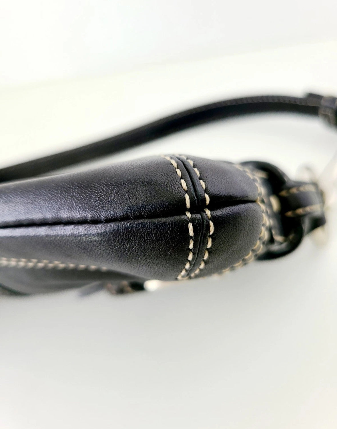 COACH Vintage 3551 Leather Mini Shoulder Bag w/ Strap & Bag Charm RARE Y2K