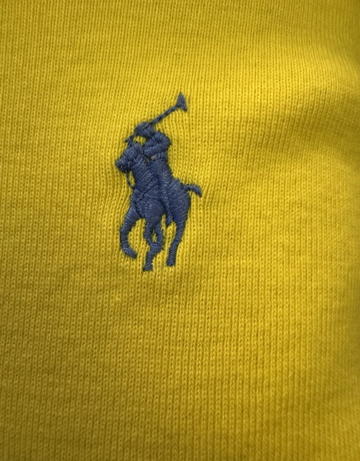 Polo Ralph Lauren Shirt Adult Womens Med Yellow W/Blue Pony Pullover Long Sleeve