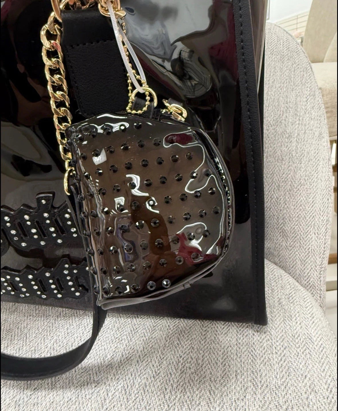 JUICY COUTURE SOFT SERVE TOTE COLOR BLACK TRANSPARENT 3 PC SET