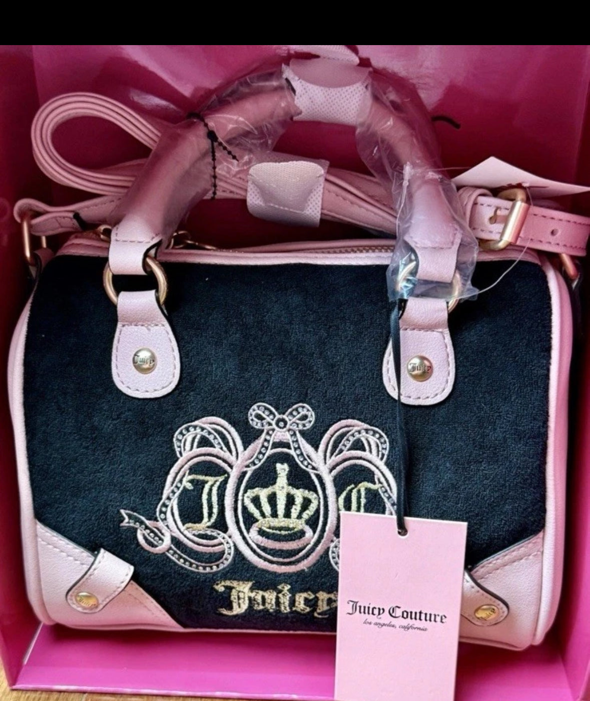 BNWT VIRAL JUICY COUTURE LOVERS CLUB 2PC SATCHEL SET LIQUORICE PINK