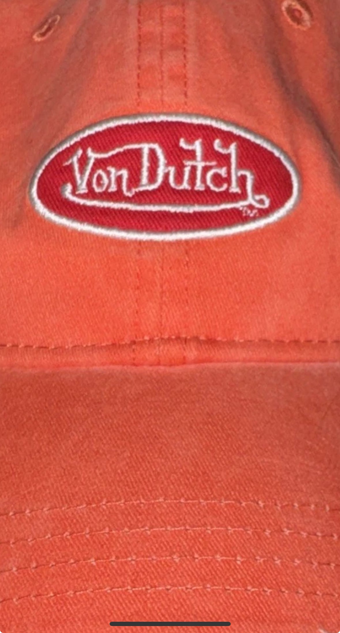 VonDutch Unisex One Size Adjustable Baseball Cap Distressed Coral Y2K Style NWOT