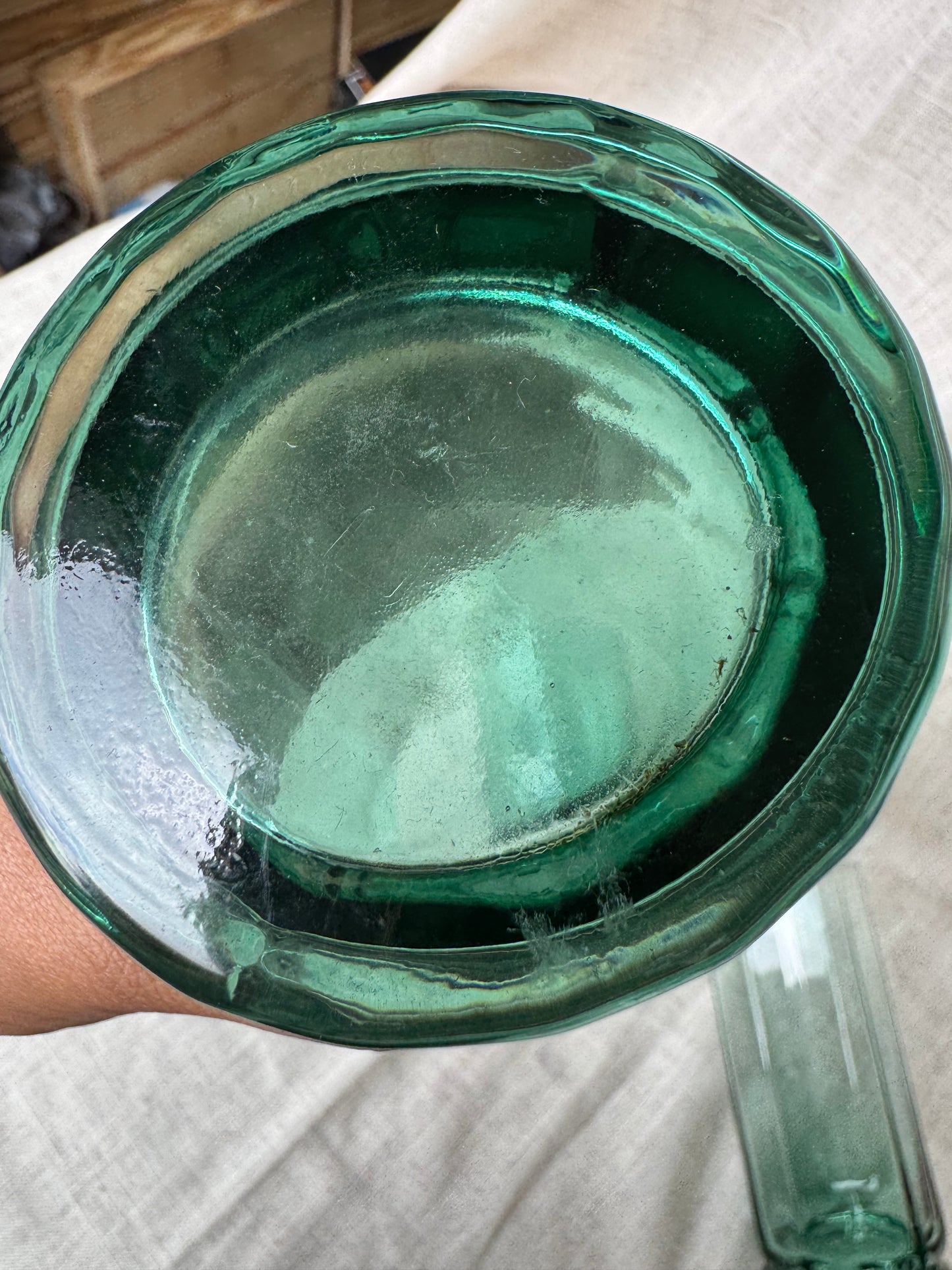 Vintage Anchor Hocking Essex Green Set Of 4 Tumblers Glasses 16 oz. No Chips Or Cracks