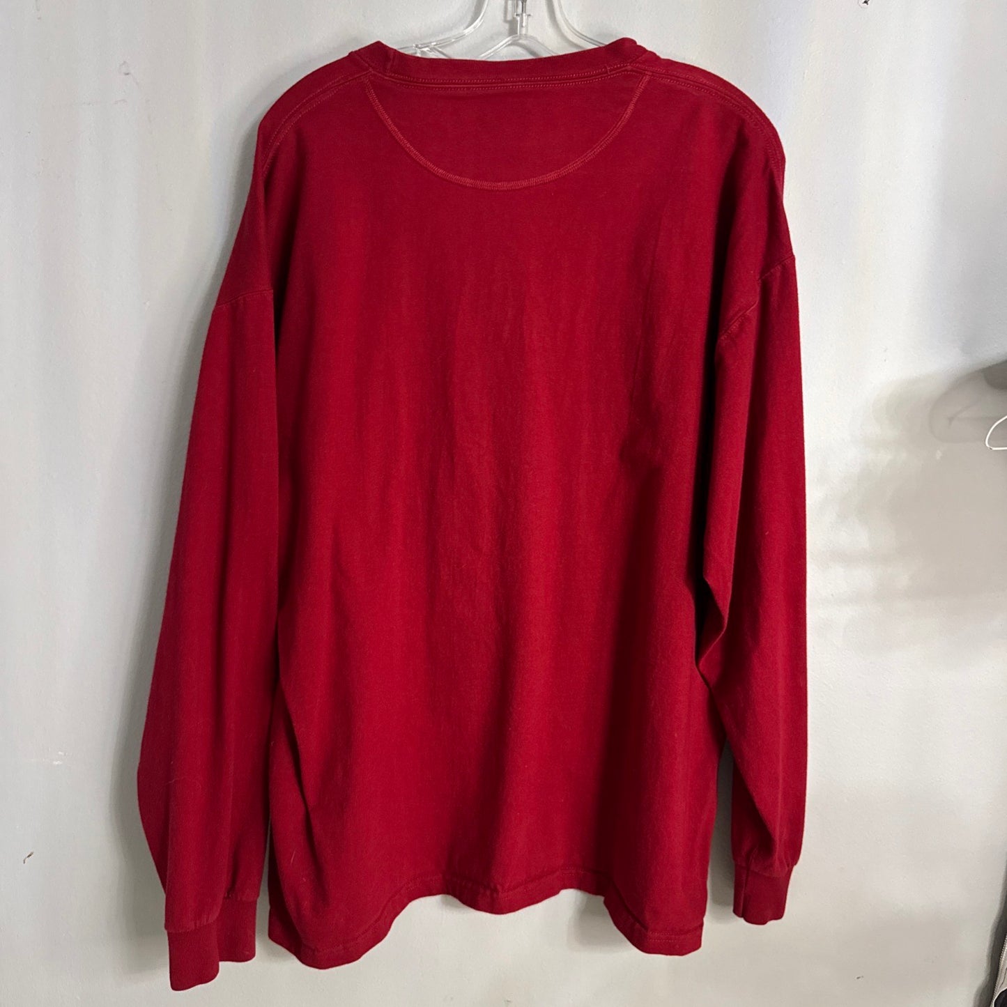 Y2k Russell Athletic Long Sleeve Red Tshirt Mens Size XL