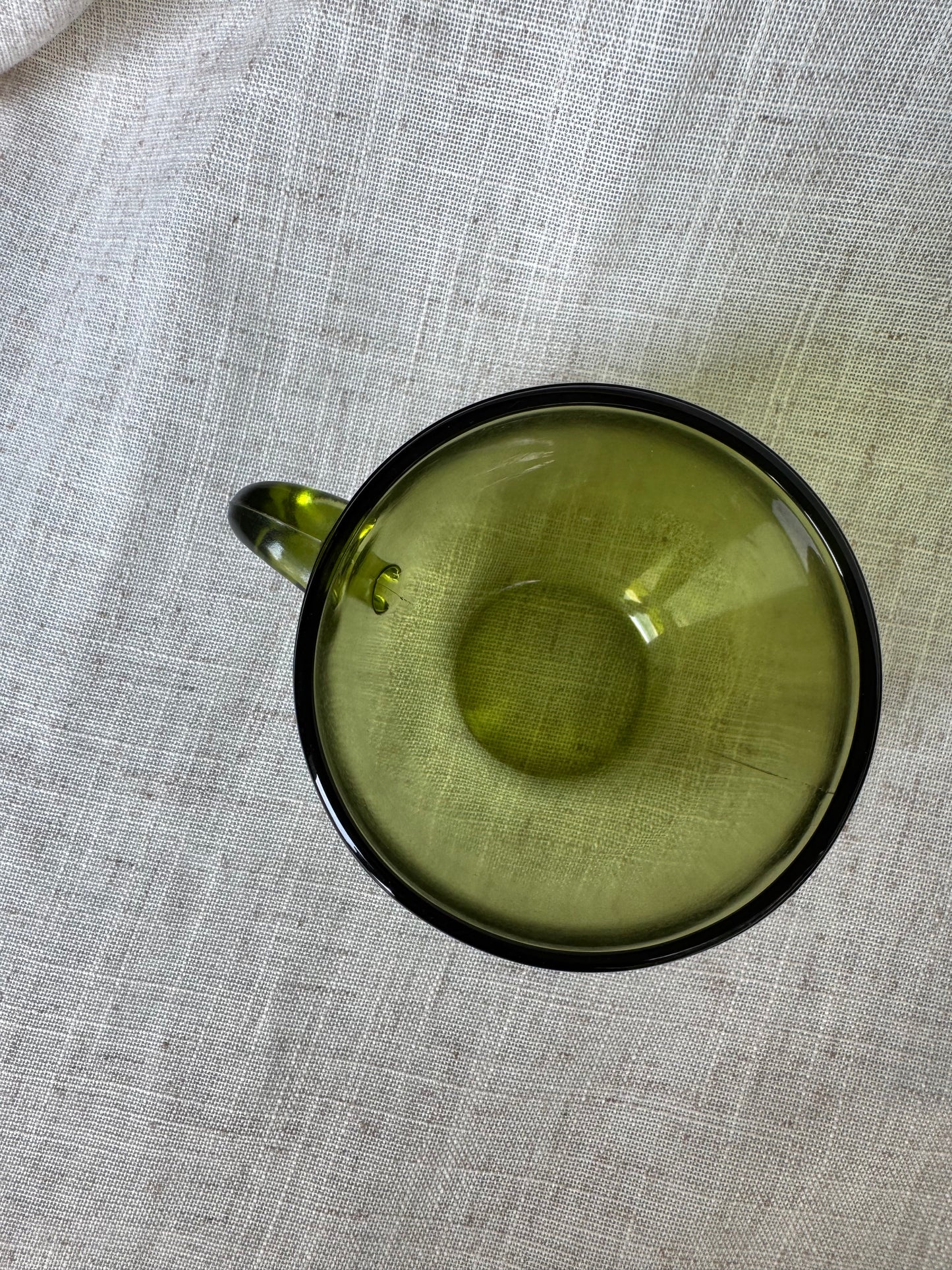 Vintage Green Set of 2 Forest Glassware Indiana Glass Tea Cup Punch Plain 2.5"
