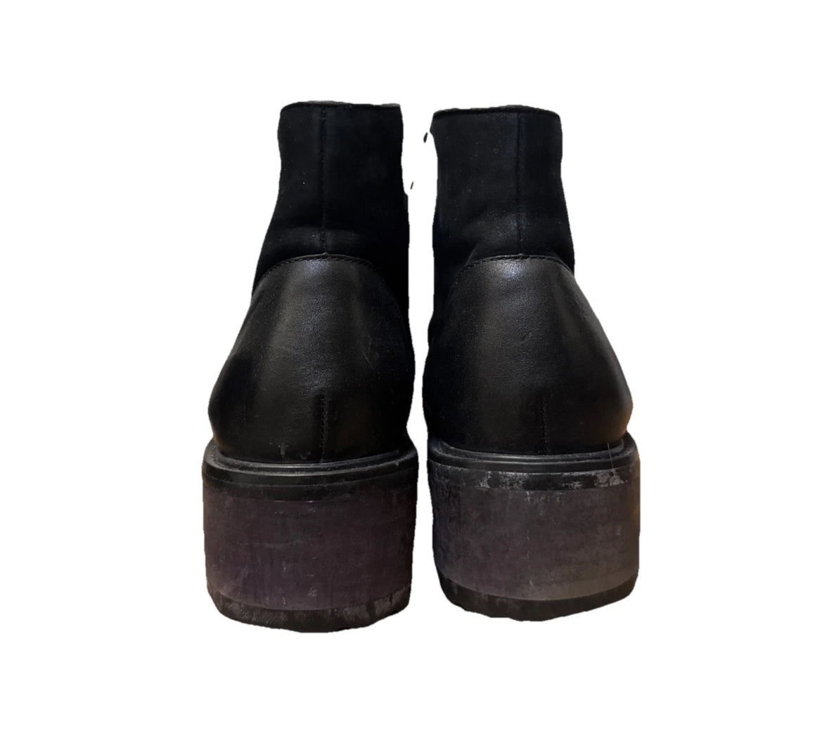 Vtg Jones New York Chunky Womens 7.5 Black Leather Y2K Goth Biker Combat Boots