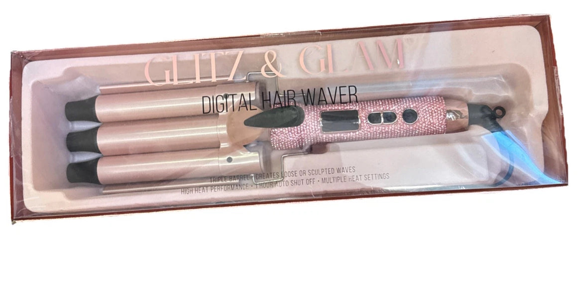 Glitz & Glam Digital Hair Waver PINK RHINESTONES VIRAL TIKTOK