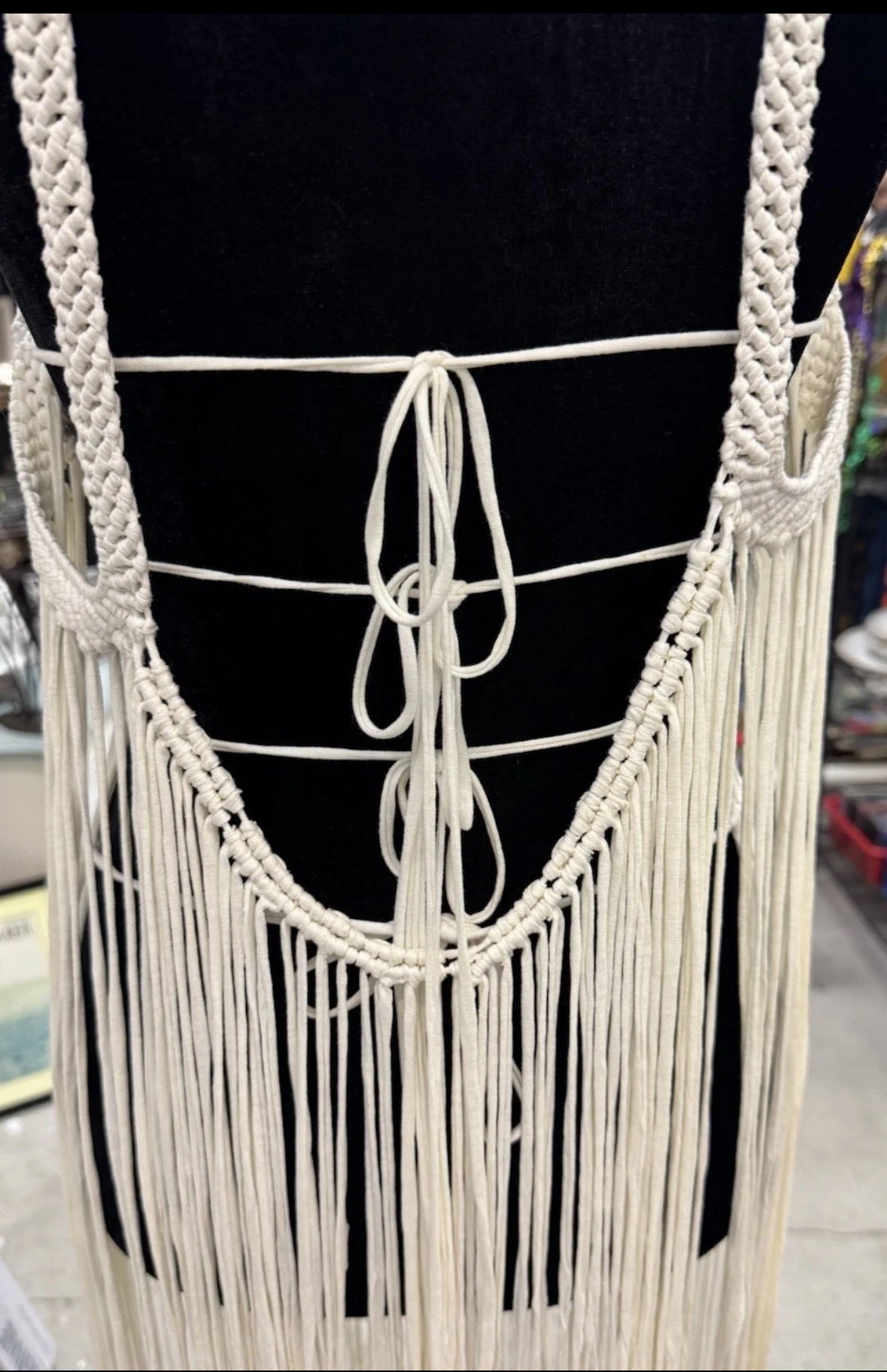 Macrame Beach Cover up dress handmade one of a kind piece fashion statement