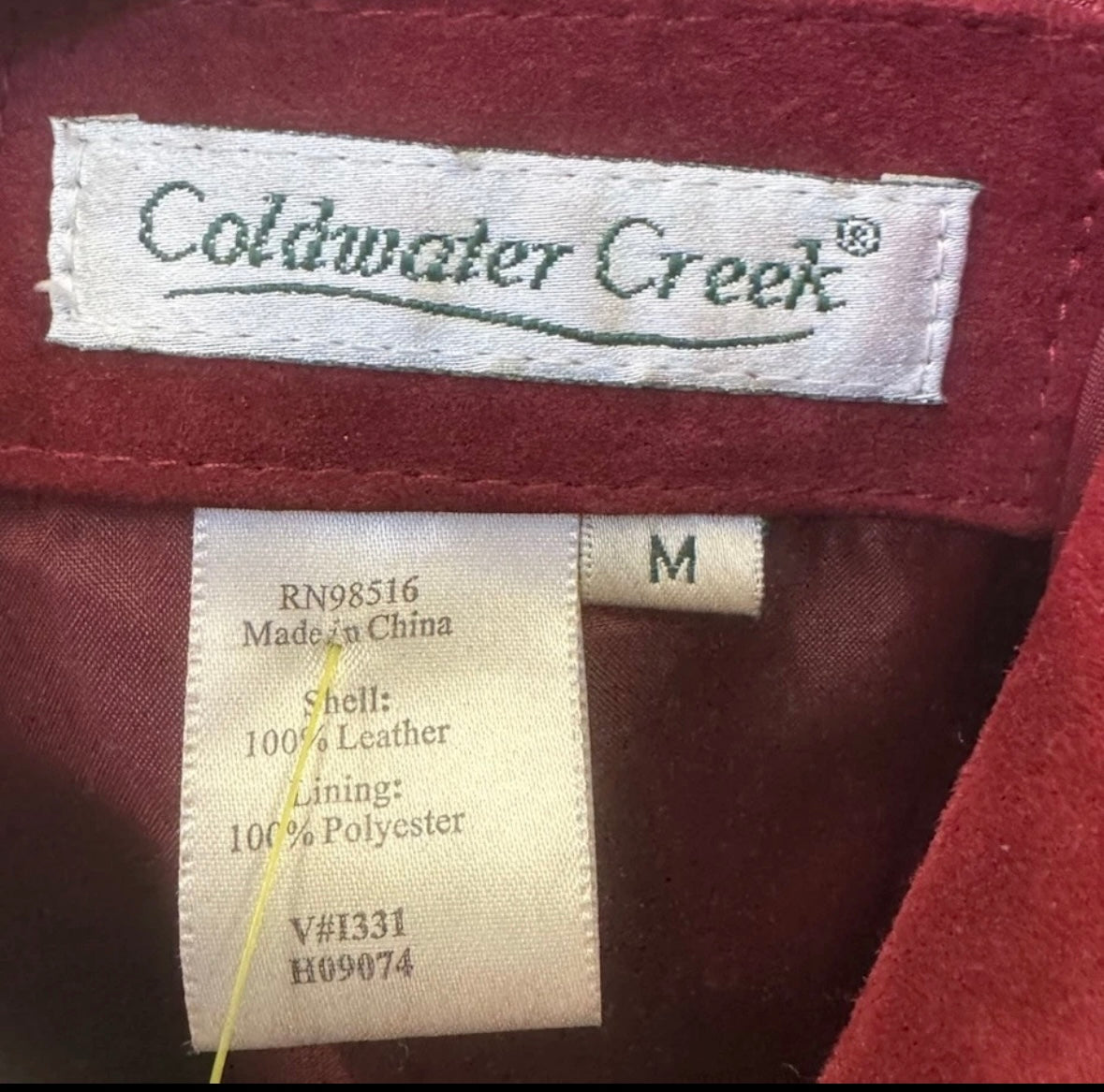 Vintage Coldwater Creek Women M Leather Suede Jacket Snap Front Red Western