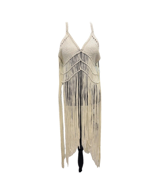 Macrame Beach Cover up dress handmade one of a kind piece fashion statement