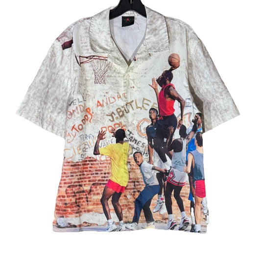 Y2K Iconic rare Air Jordan Camp Shirt Men's HF9347-133 Sail SZ S