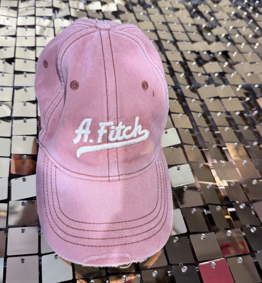 Vintage Y2K Abercrombie & Fitch Hat Fitted Cap Pink Distressed Small/medium