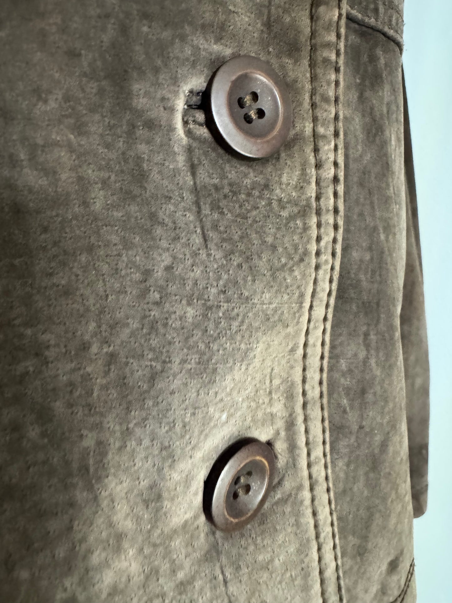Vintage Urban Vibe Women's Size M 100% Brown Suede Leather Fitted Jacket Y2K